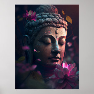 Visage pacifique de Bouddha   Poster d'art