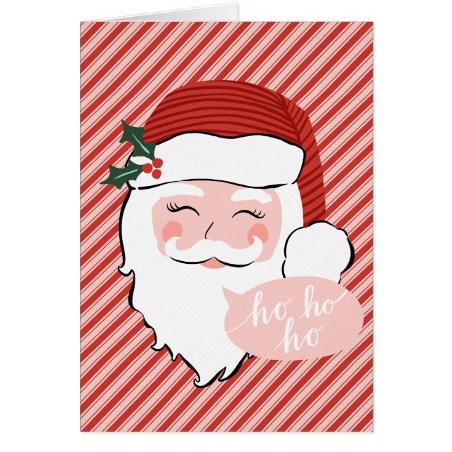 Visage Père Noël joyeux | Rose et rouge | (Devant)