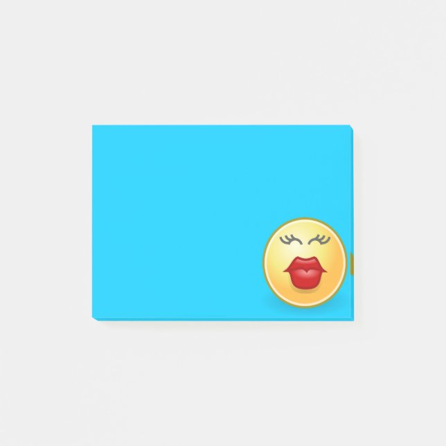 Visage qui Embaie sur un Post-It Bleu (Devant)