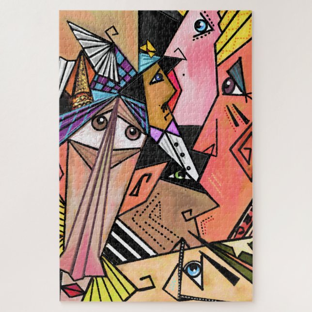Visages Abstraits Cubisme Portrait Puzzle (Vertical)