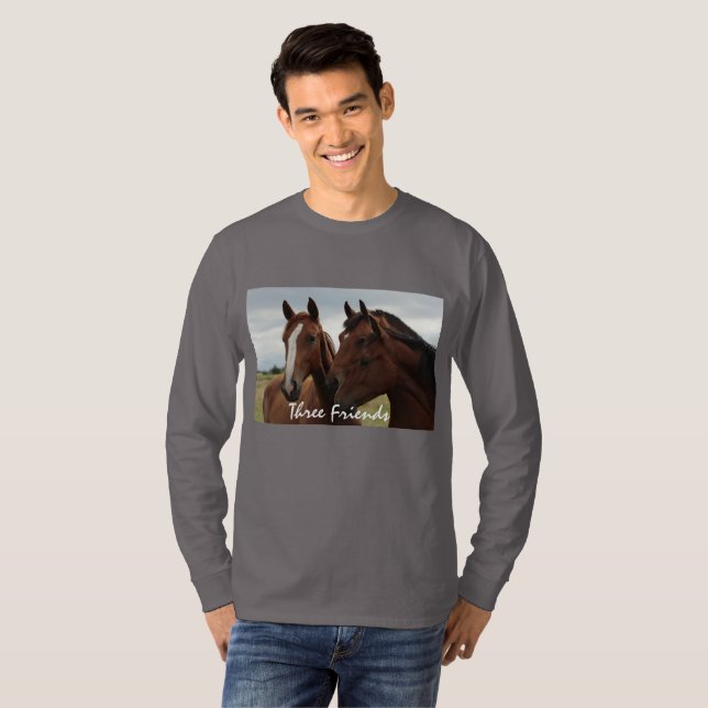 Visages de cheval sur T-shirt de base de la (Devant entier)