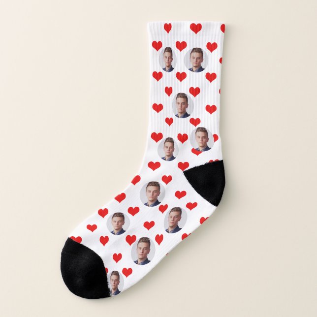Visages personnalisés Saint Valentin Coeurs rouges (Droite intérieur)