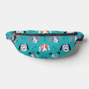 Visages turquoises de chien de dessin animé sur Tu