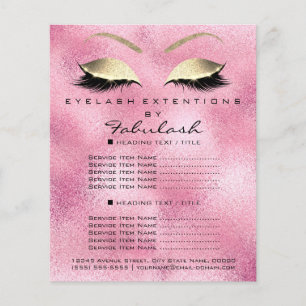 Visagist Beauty Salon Gold Glitter Flyer Pink