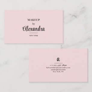 Visagist Blush Rosa Elegante Skript-Signatur Visitenkarte