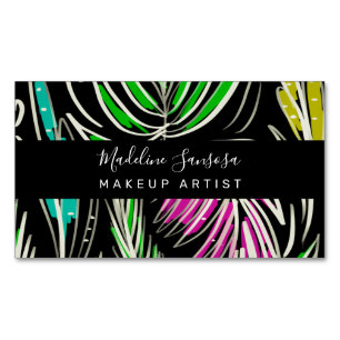 Visagist Bright Jungle Doodles Schwarz Magnetische Visitenkarte