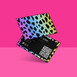 Visagist Holografischer farbenfroher QR-Code Visitenkarte