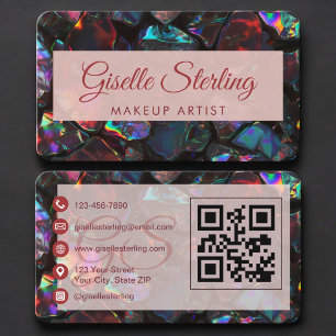 Visagist Opal Black QR Code Visitenkarte