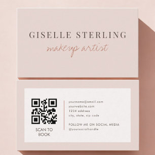 Visagist QR-Code Blush Rosa Visitenkarte