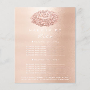 Visagist Schönheitssalon Glitter Flyer Rosa Lippen