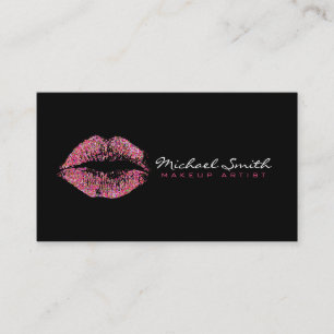 Visagist Stylische mehrfarbige Glitter-Lippen #9 Visitenkarte