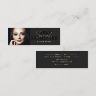 Visagist Stylisches Schwarzes Schönheitssalon-Foto Mini Visitenkarte