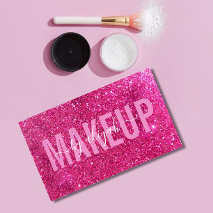 Visagist Typografie Glitter Rosa Funkelnd Visitenkarte