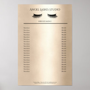 Visagist Wimpernverlängerungen Preisliste Poster