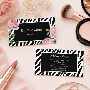 Visagist Zebra Rose Glam Visitenkarte