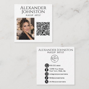Visagisten Quadratische Foto-Branding Visitenkarte