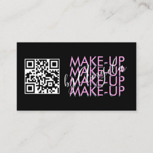 Visagisten-Salon QR-Code Pink Schwarz Schrift Visitenkarte