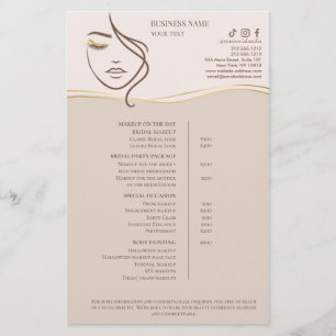 Visagisten-Schönheitssalon-Preisliste Flyer