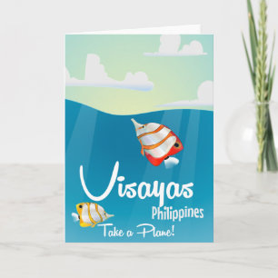 Visayas, Philippinen Cartoon-Reiseplakat Feiertagskarte