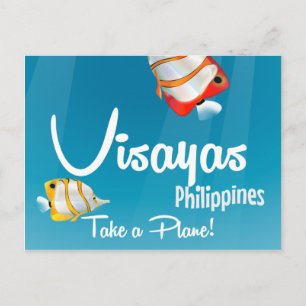 Visayas, Philippinen Cartoon-Reiseplakat Postkarte