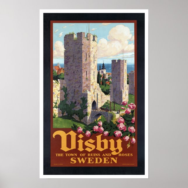 Visby Schweden - Vintage Travel Poster (Vorne)