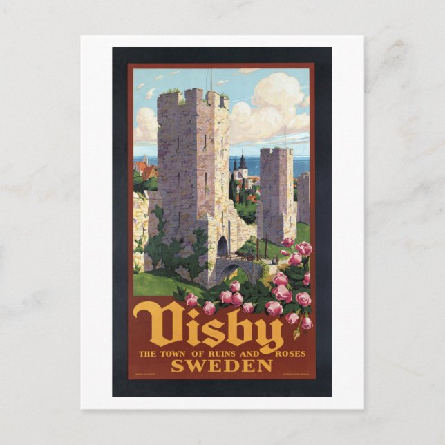 Visby Schweden - Vintage Travel Postkarte (Vorderseite)