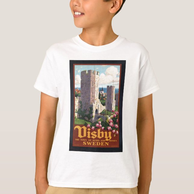 Visby Schweden - Vintage Travel T-Shirt (Vorderseite)