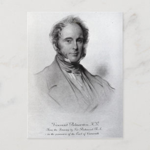 Viscount Palmerston, graviert von Emery Walker Postkarte