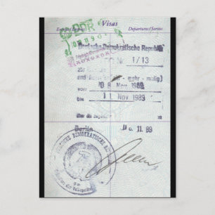 Visen & Einreisestempel aus dem kommunistischen Os Postkarte