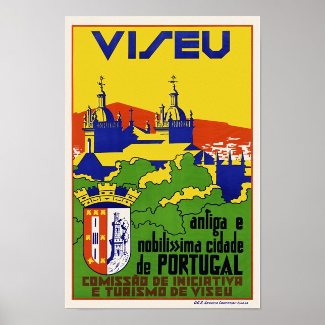 Viseu Portugal Poster vintage 1934 (Devant)
