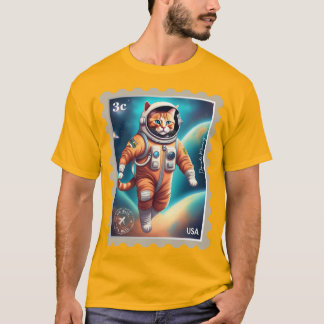 Visez l'astronaute T-shirt kitty lune