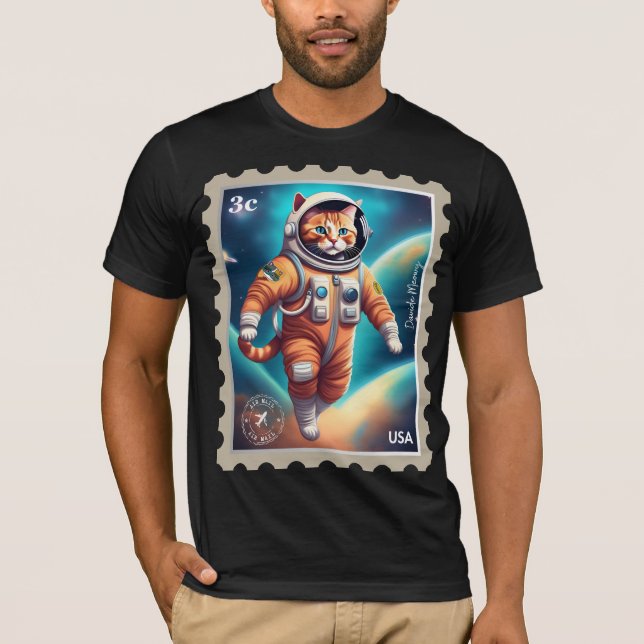 Visez l'astronaute T-shirt kitty lune (Devant)
