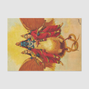Vishnu, Garuda, Vahana von Raja Ravi Varma Seidenpapier