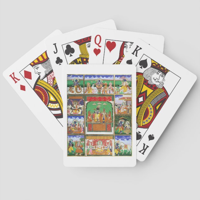 Vishnu im Zentrum seiner zehn Avatare, Jaipur, R Spielkarten (Rückseite)