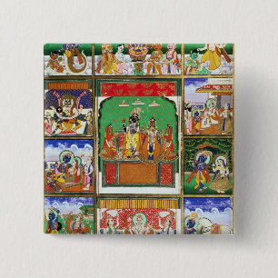 Vishnu in der Mitte seiner zehn Avataras, Jaipur, Button