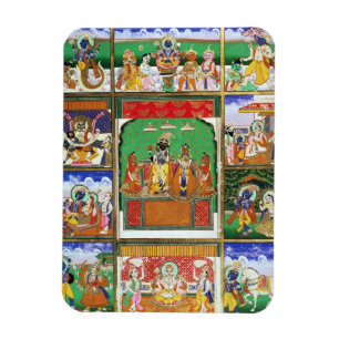 Vishnu in der Mitte seiner zehn Avataras, Jaipur, Magnet