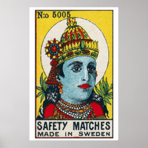 Vishnu Indischer Gott - Streichholzschachtel Druck Poster