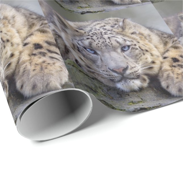 Vishnu Schnee-Leopard-Packpapier Geschenkpapier (Rolleneckpunkt)