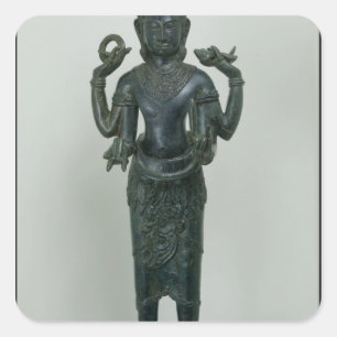 Vishnu-Statue in seiner dreifachen Form Quadratischer Aufkleber