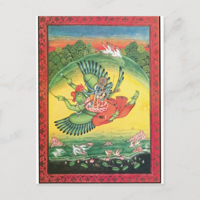 Vishnu und Lakshmi fahren Garuda, die großen Postkarte (Vorderseite)