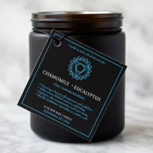 Vishuddha Kehlkopf-Chakra Kerzenlabel Geschenkanhänger