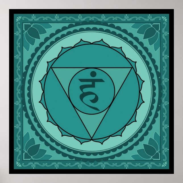 Vishuddhi oder throat chakra poster (Vorne)