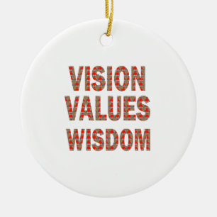 VISION bewertet Klugheit: Eleganter Text Keramikornament