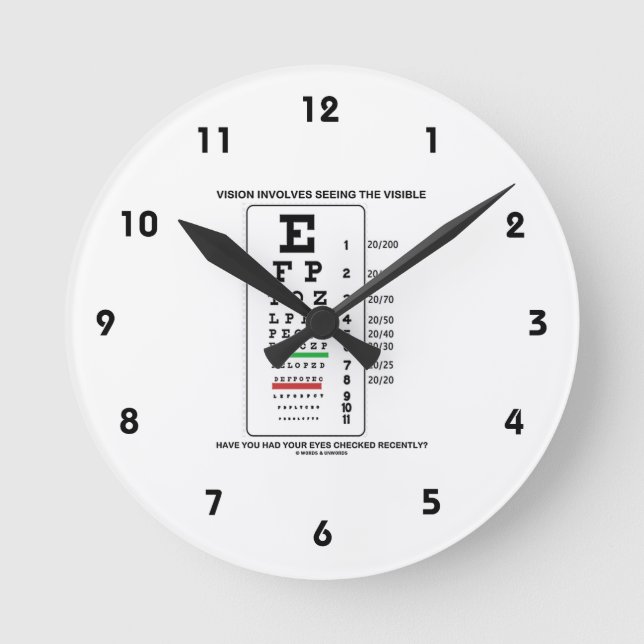 Vision bezieht mit ein, das sichtbare zu sehen runde wanduhr (Vorderseite)