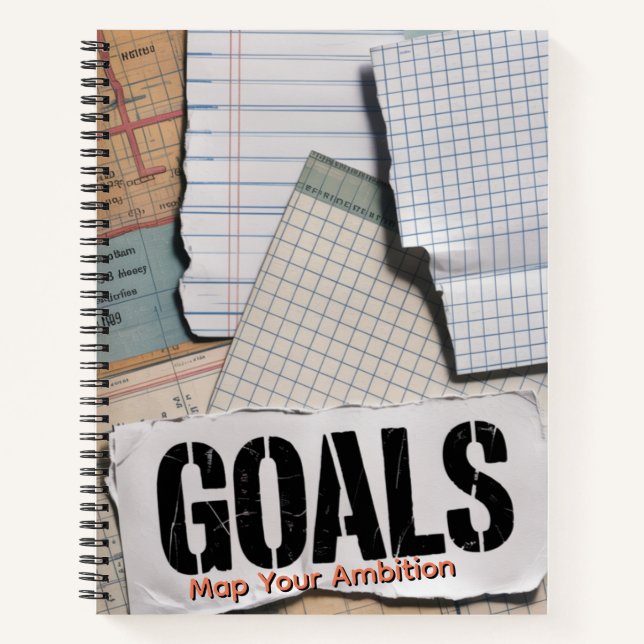 Vision Board Collage | Zerrissenes Papier & Stempe Notizbuch (Vorderseite)