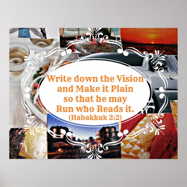 Vision-Board mit Bibel-Vers Schreiben Sie sich das Poster (Vorne)