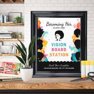 Vision Board Station Party Schild