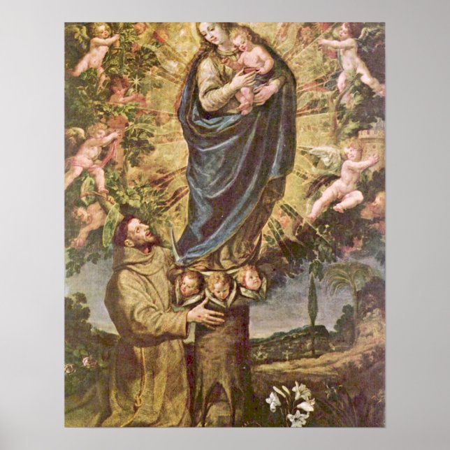 Vision des hl. Franziskus von Vincenzo Carducci Poster (Vorne)