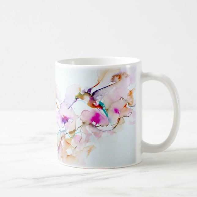 "Vision im rosa" Kolibri-Druck Kaffeetasse (Rechts)