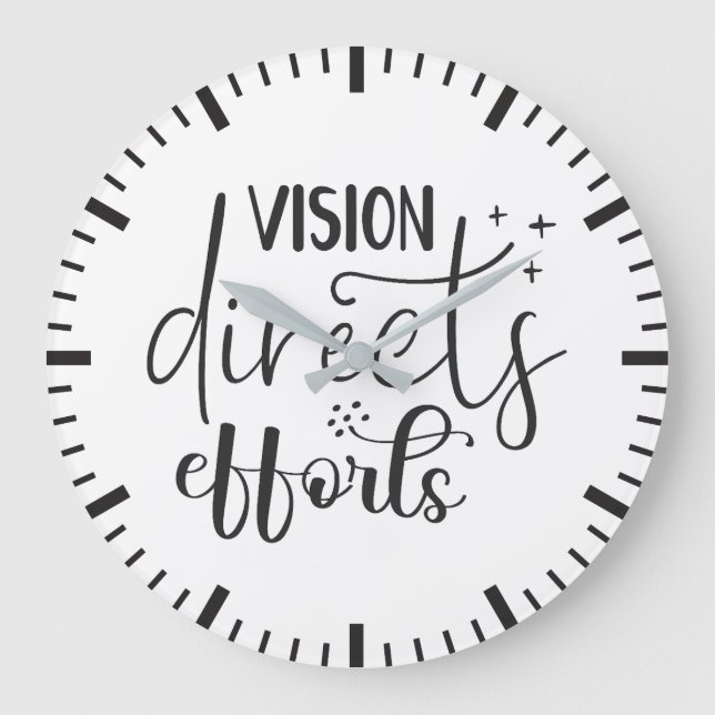 Vision lenkt die Anstrengungen - Erfolgsmotivation Große Wanduhr (Vorderseite)